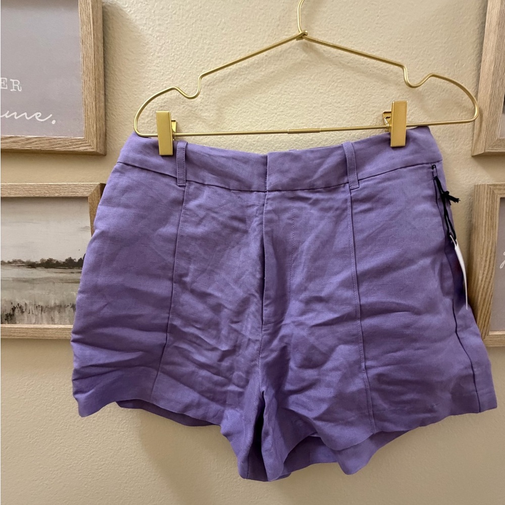 Astr Lavender High-Waist Tailored Shorts